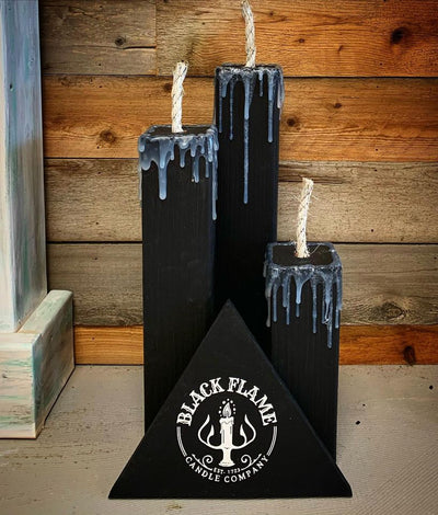 BLACK FLAME CHUNKY CANDLE SET WORKSHOP